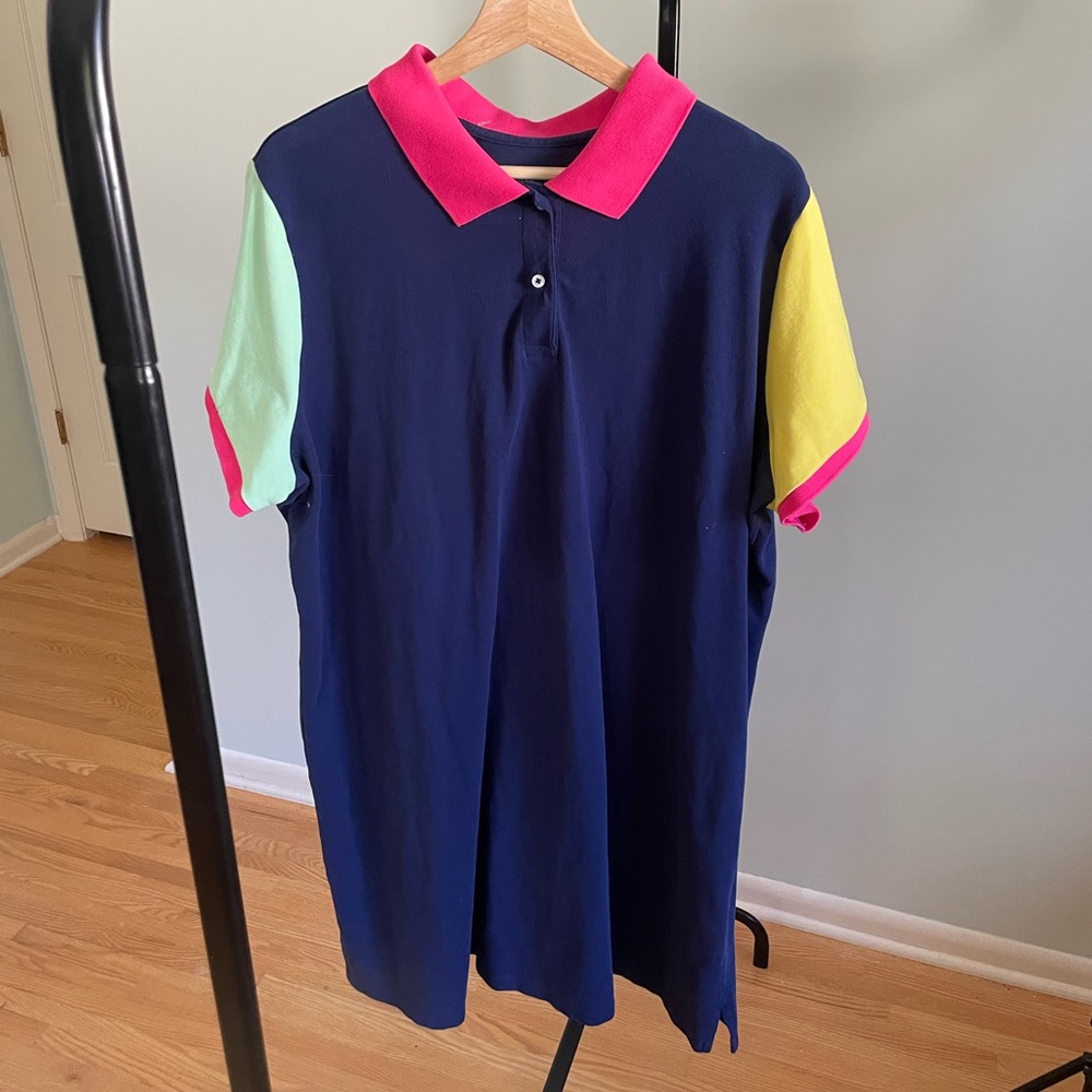 Lands End 2XL Colorblock Polo Dress